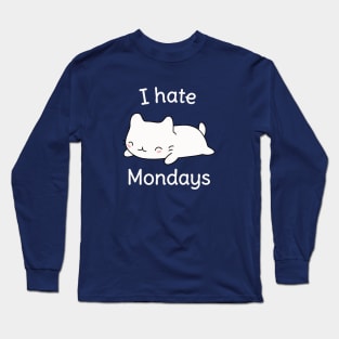 I hate mondays cute cat t-shirt Long Sleeve T-Shirt